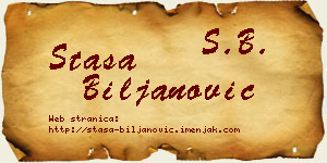 Staša Biljanović vizit kartica